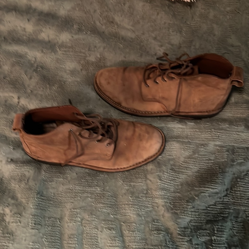 Clark’s desert boot men’s size 10. Used but still have a lot of life left.